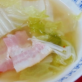 夕食のヒント☆　生姜風味の「白菜スープ」